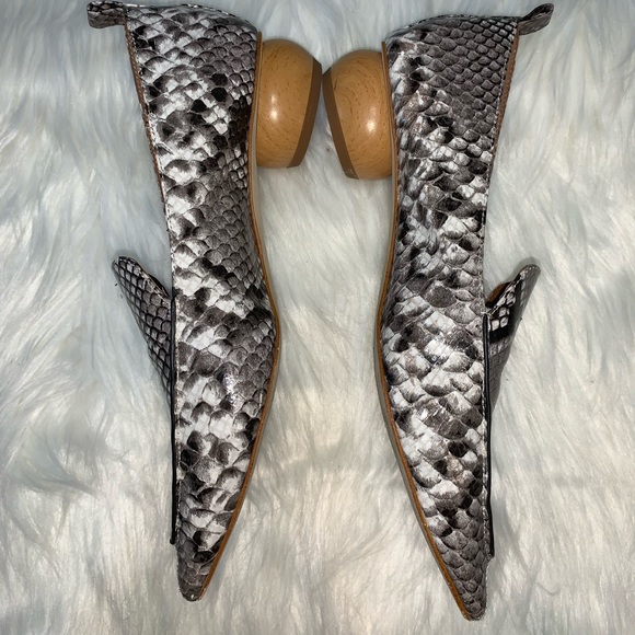 Jeffrey Campbell Viona Black Lizard appointed Toe loafer With Sculpted heel 7 - Picture 4 of 8